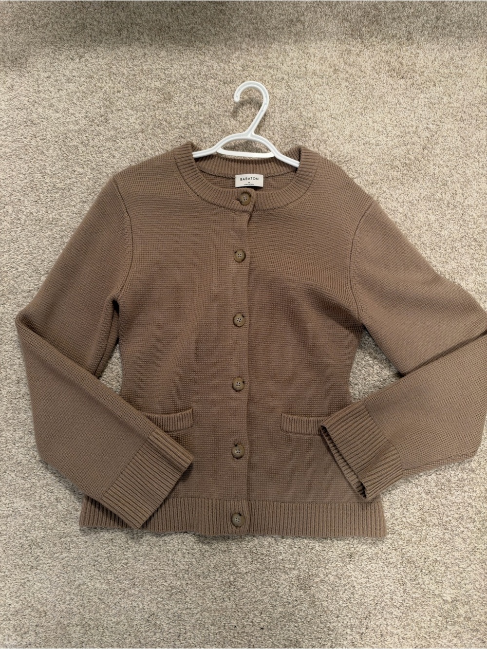 Babaton Taupe Knit Cardigan